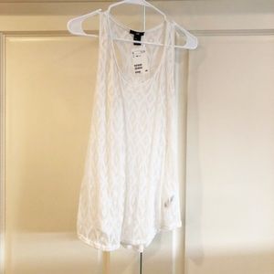 Sheer White Tribal Print H&M Tank